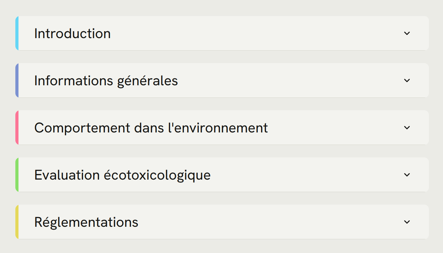 Capture d'écran de la page des détails d'une molécule